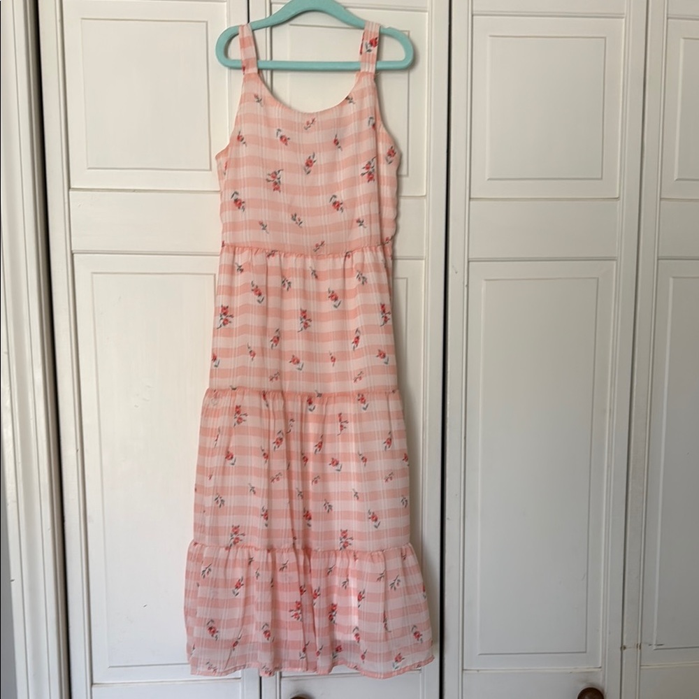 Pink Floral Sleeveless Dress